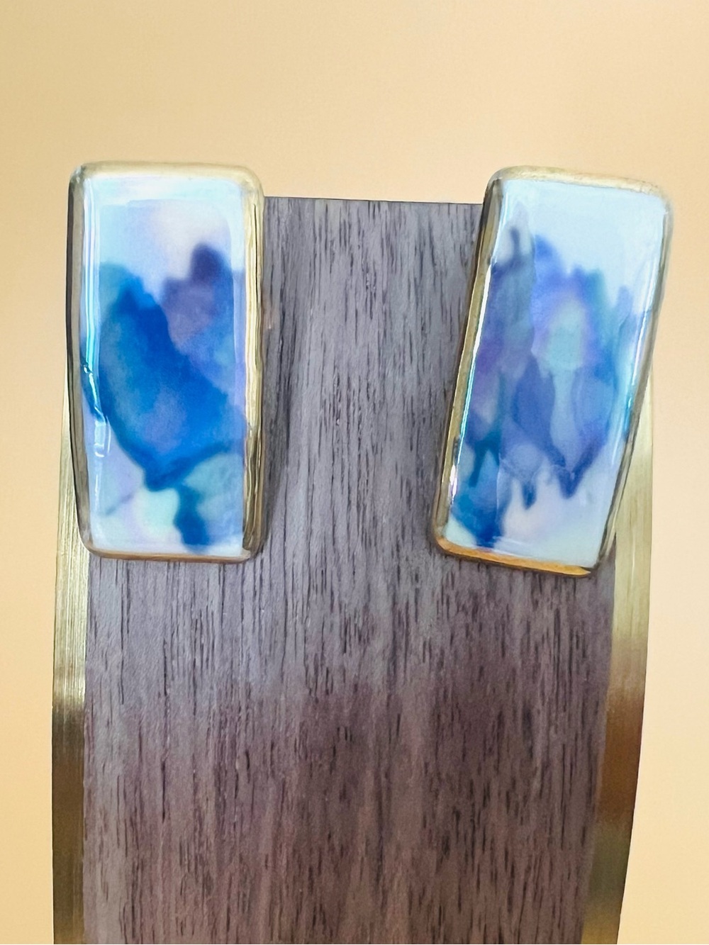Painted porcelain earrings
